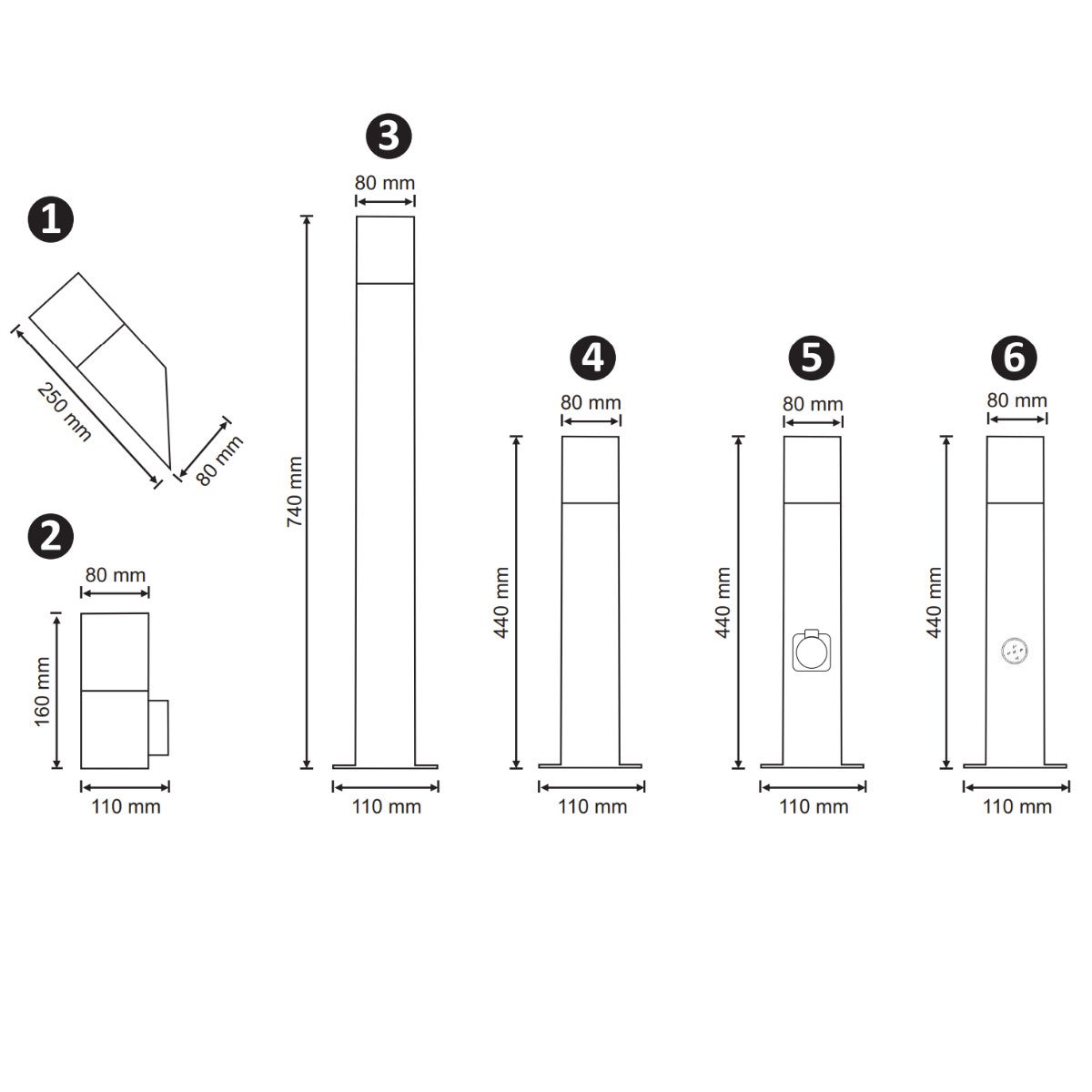 Lampada da esterno con presa IP44 E27 Polux New York - 7