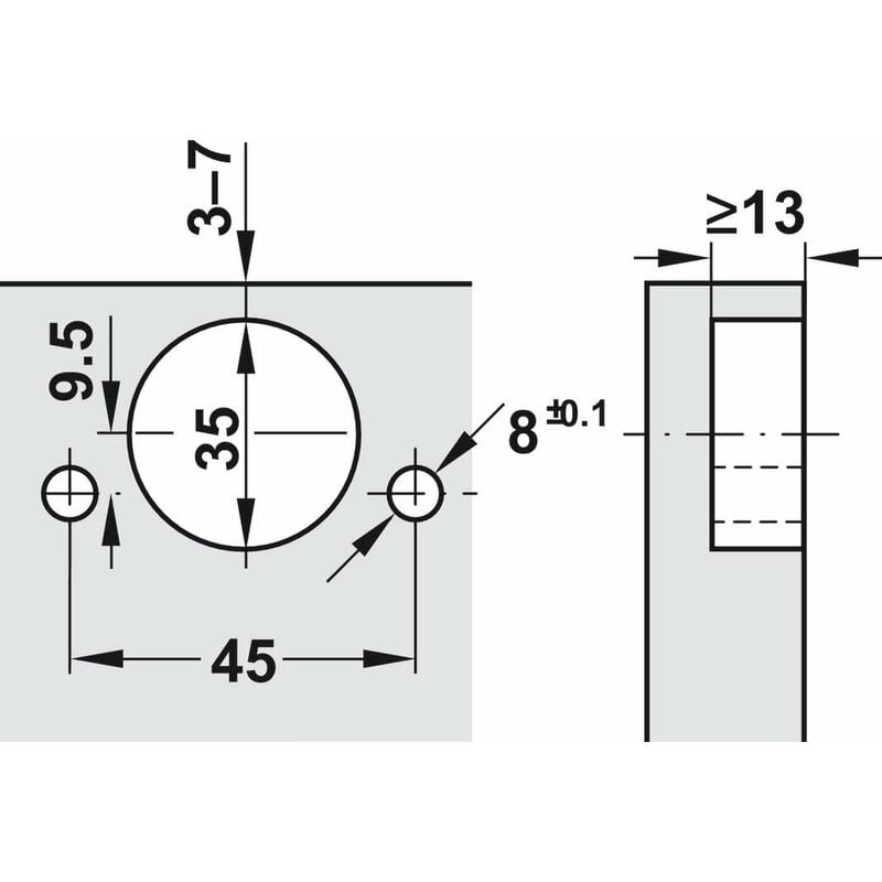 Charnière blum 71B3550 clip top blumotion 110° pose d'angle meuble placard cuisine salle de bain - 3