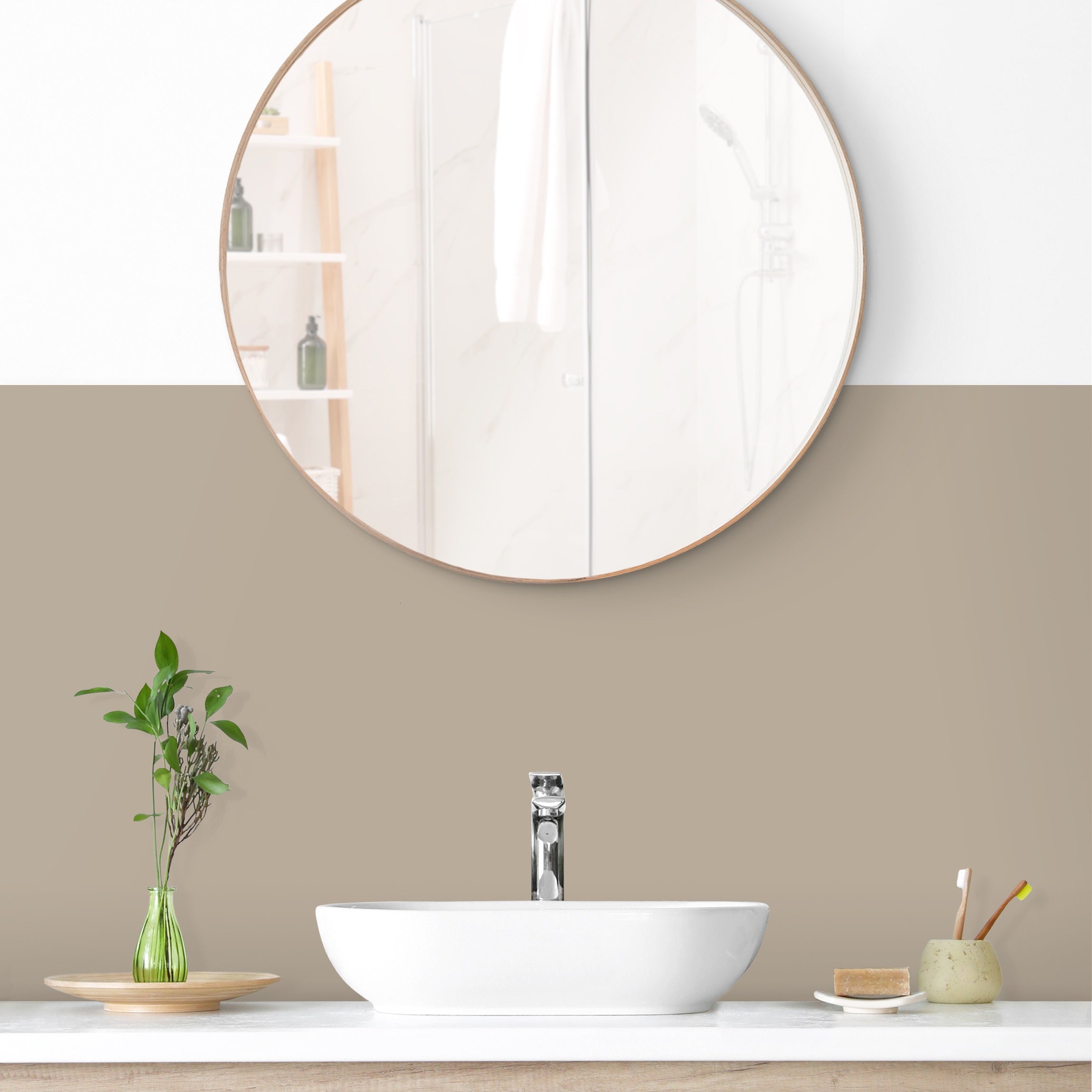 Revestimiento de pared para baño - flat white coffee 250 x 80 cm