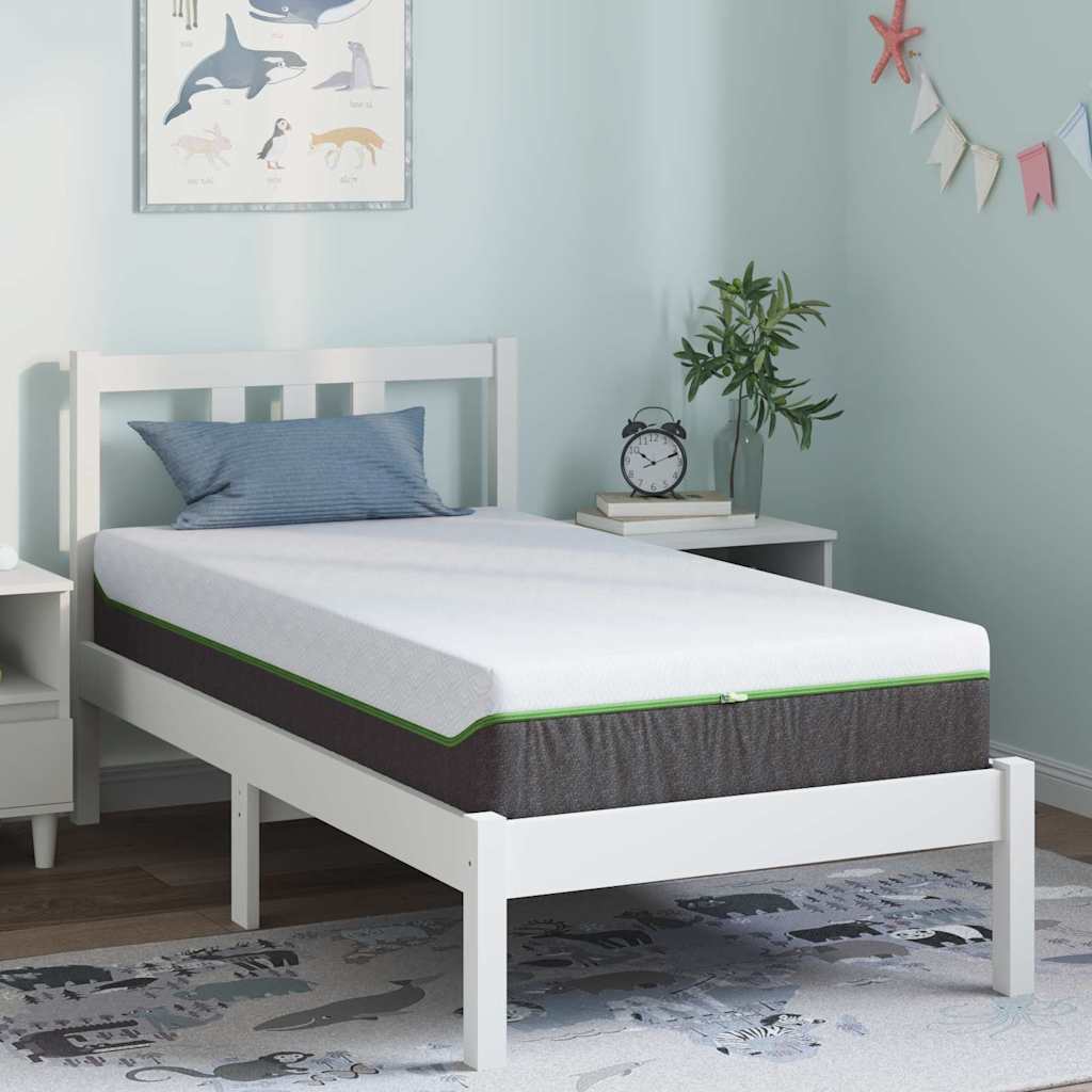 Materac Biały i szary 80 x 160 cm Tkanina żakardowa vidaXL