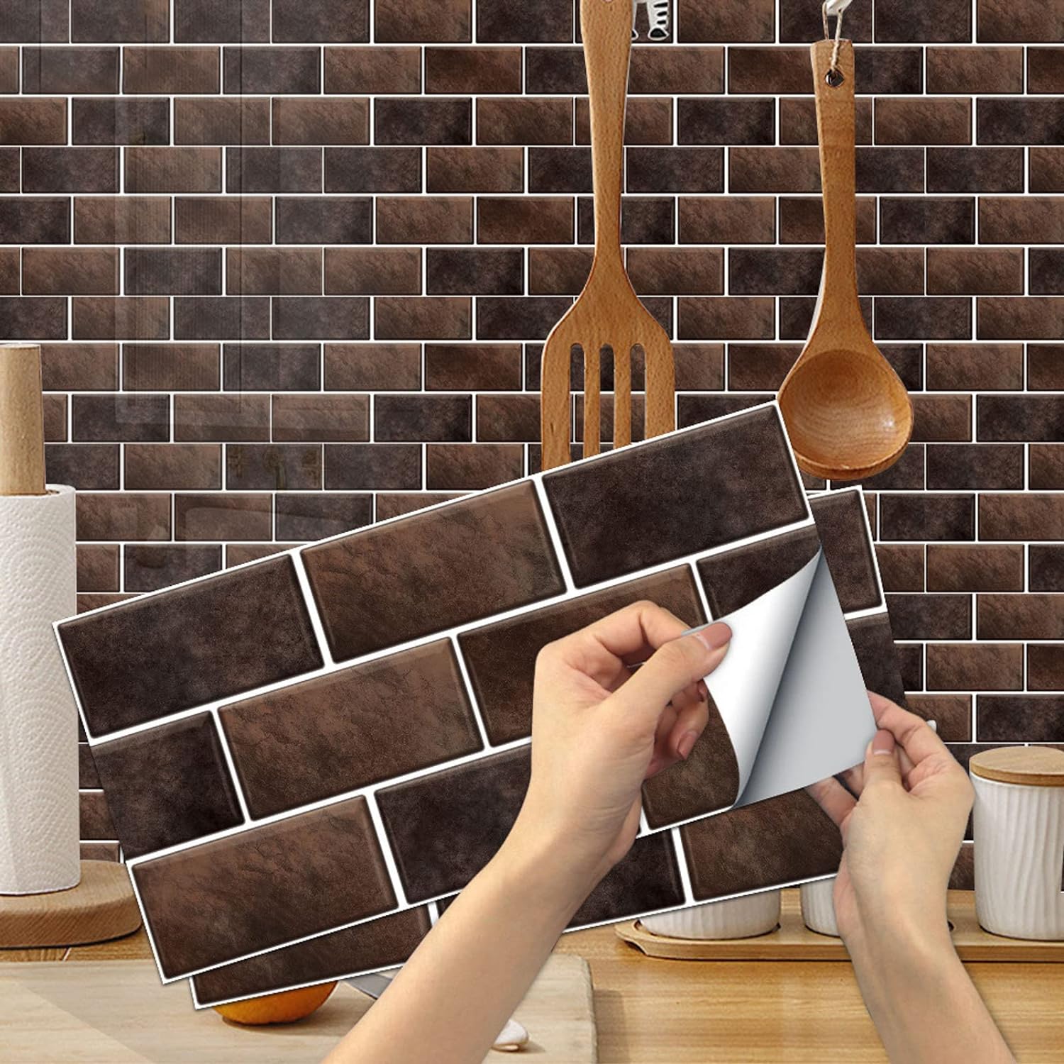 Naklejki na płytki kuchenne, 12 sztuk naklejek na płytki 15x30 cm, dekoracyjne naklejki na płytki łazienkowe