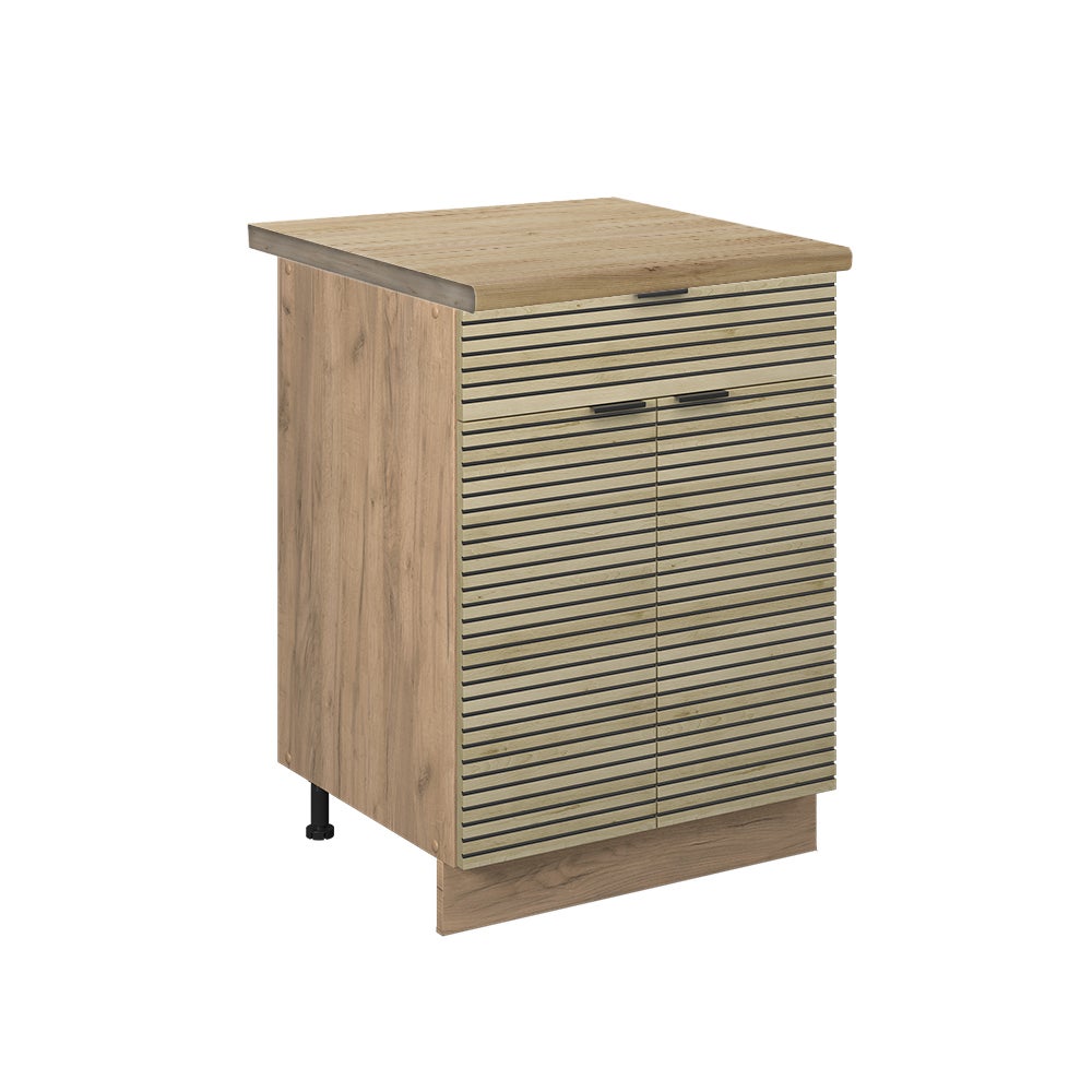 Vicco Szafka dolna do kuchni Fame-Line, Panel dębowy, 60 cm z szufladą, BP Dąb