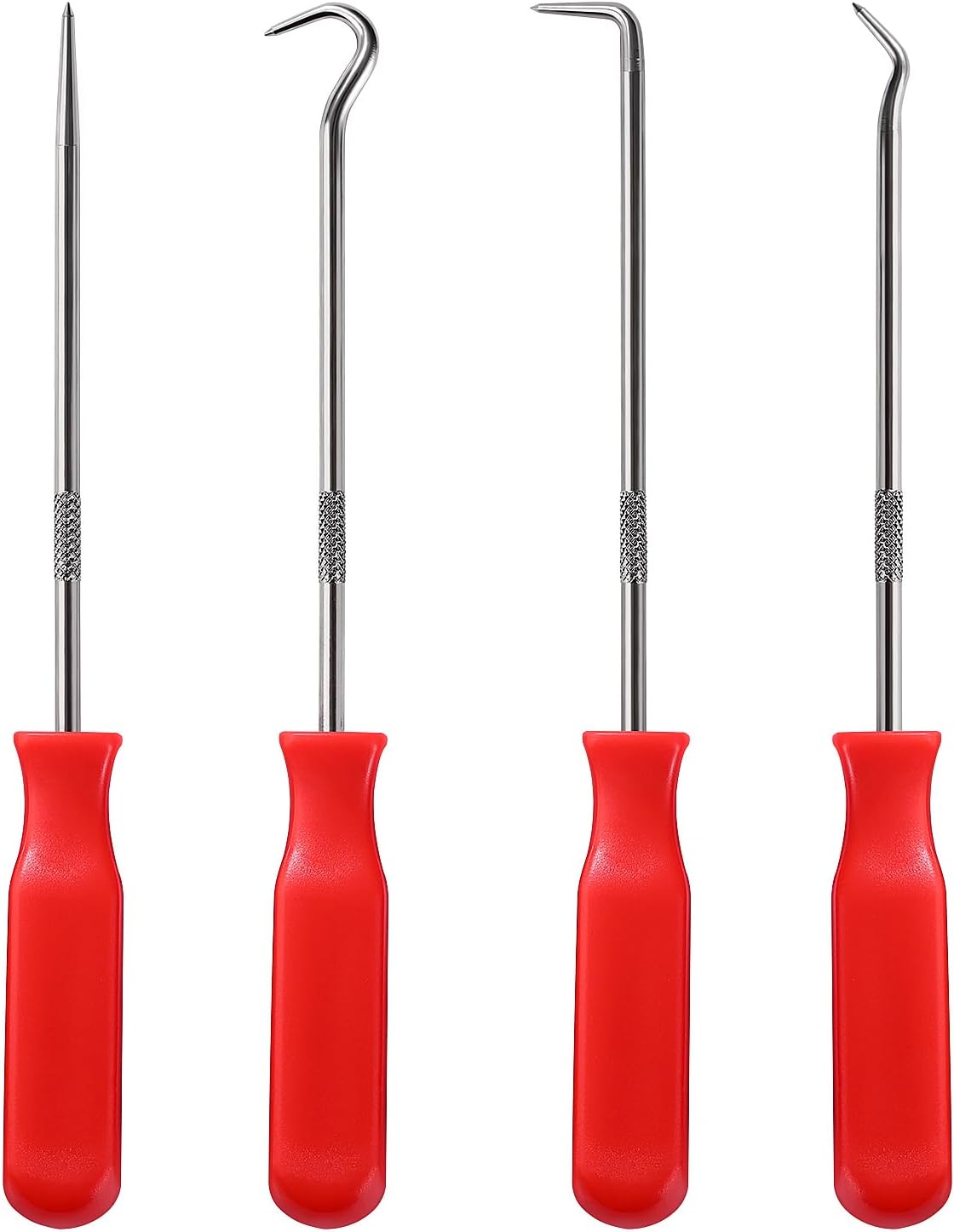 Swpeet Lot de 4 pinces à anneau de serrage de 33 cm avec outil de crochetage et crochet, joint d'huile de circlip interne/externe très résistant, 4 pièces de cure-joint de précision et