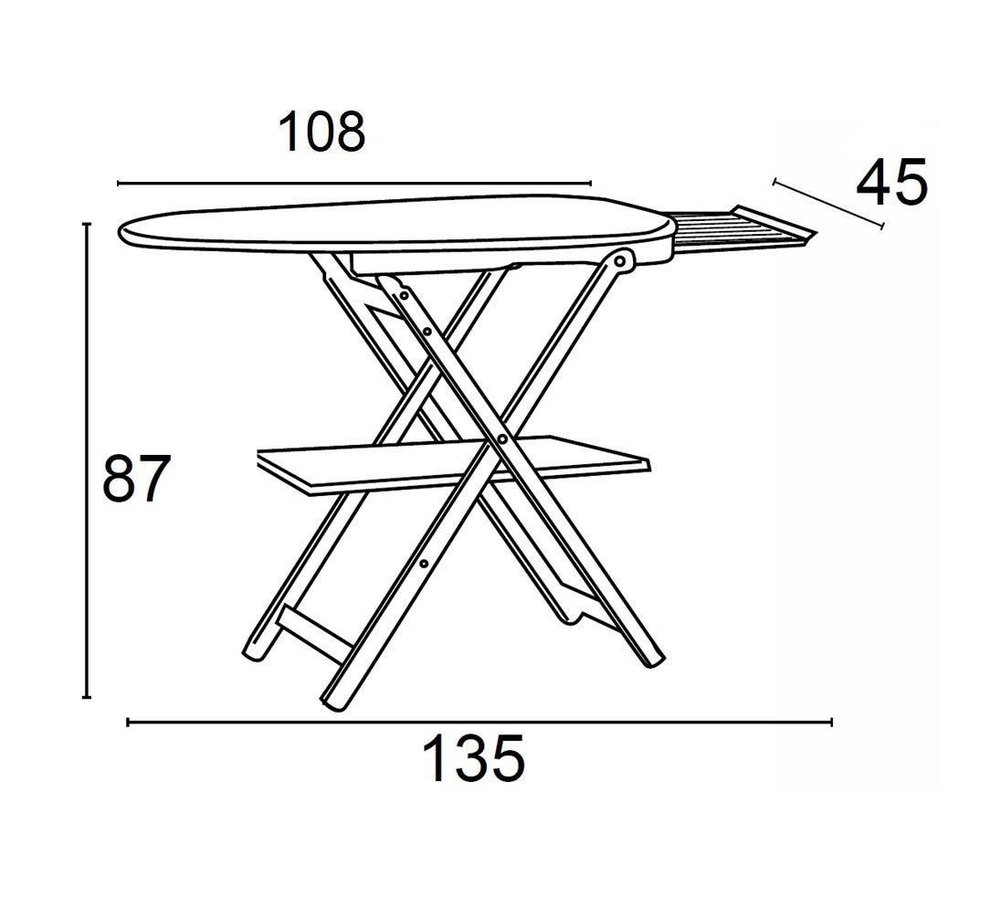 ARIT - Table à repasser ASTIR, hauteur du plan de travail 87 cm, pieds à la base, repose-fer coulissant - couleur cerise - 4