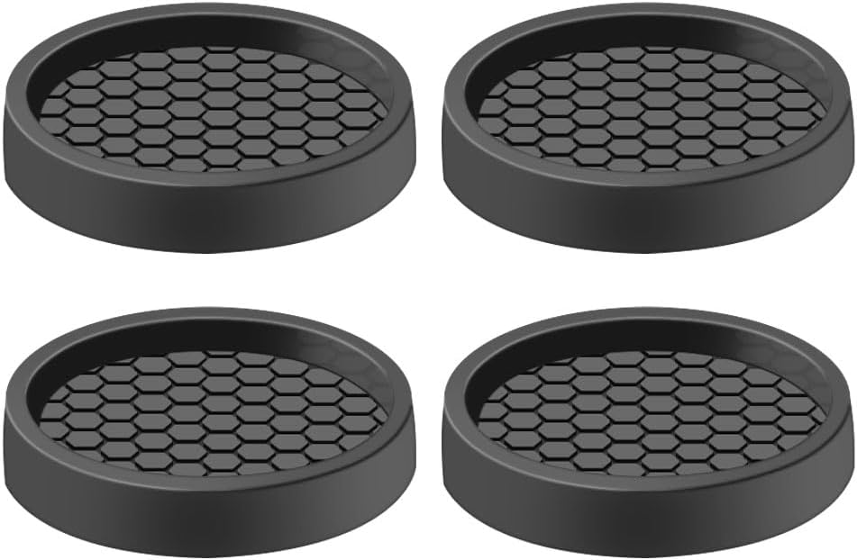 (4 szt.) Ślizgacze meblowe, 5 cm, gumowe, antypoślizgowe, kółka do łóżka, szafy, sofy, krzesła, stołu (okrągłe, czarne)