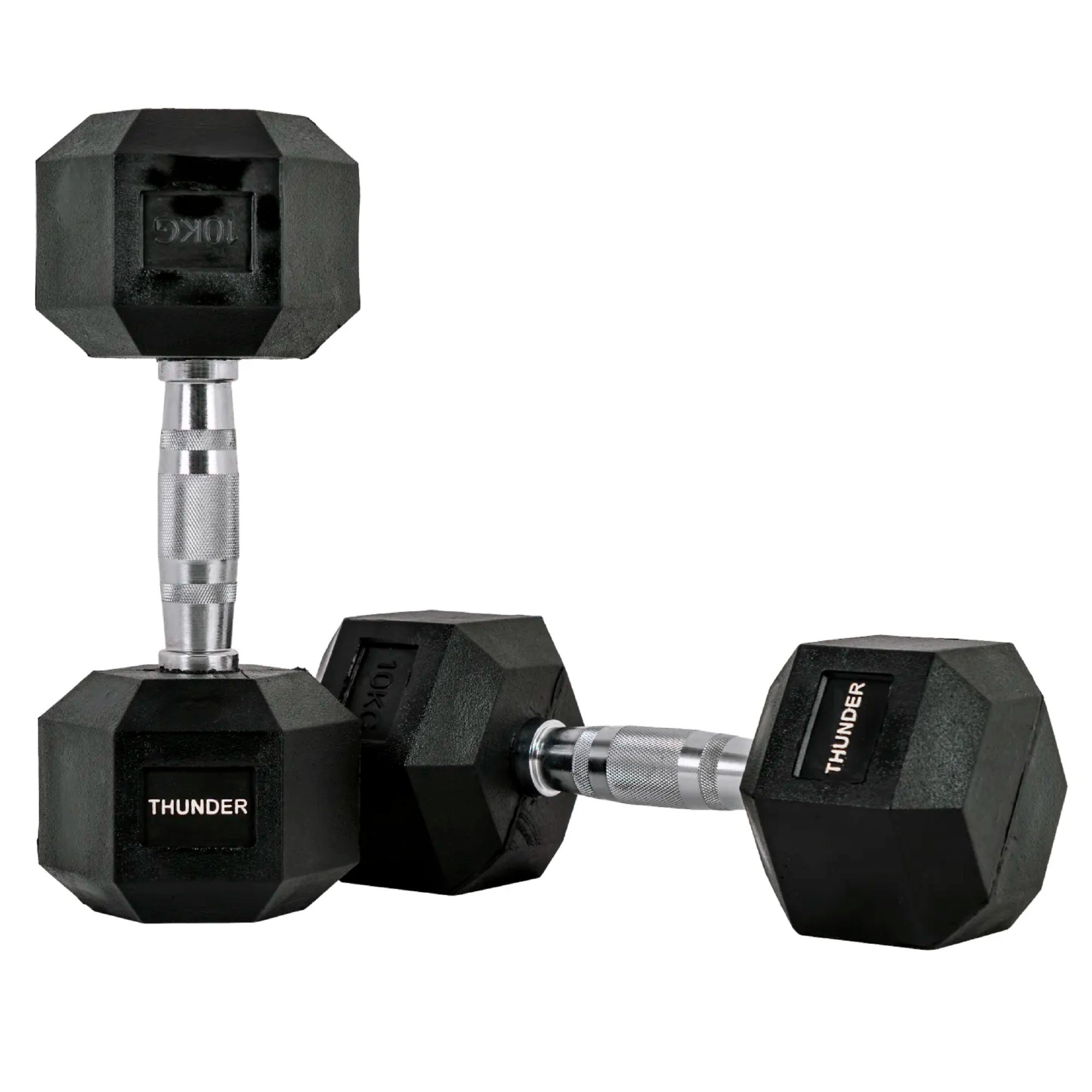 Hantla hexagonalna 10 kg THUNDER HEXAGONAL-DUMBBELLS-10KG gumowana stalowa profesjonalna 1szt.