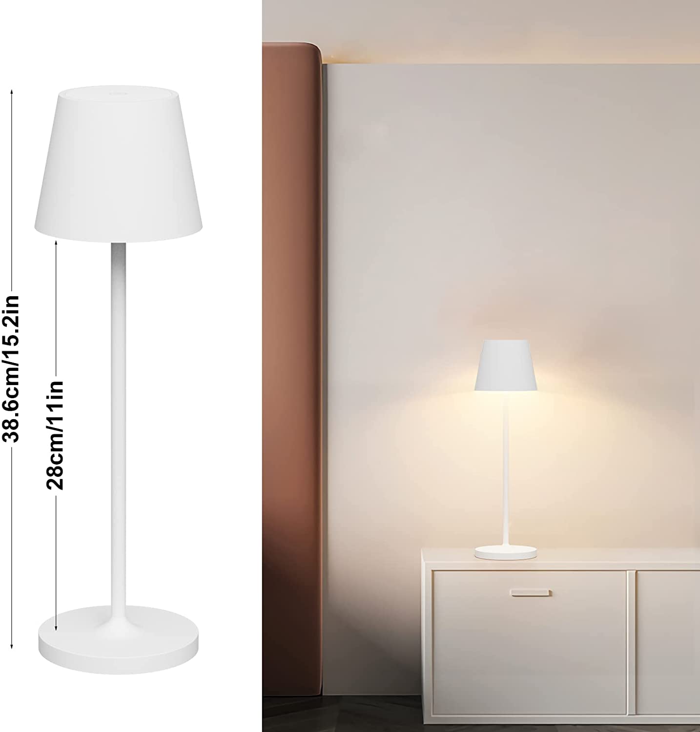 Lampes de table LED rechargeables avec USB et Type C Lume Plus - Couleur Noir - 7