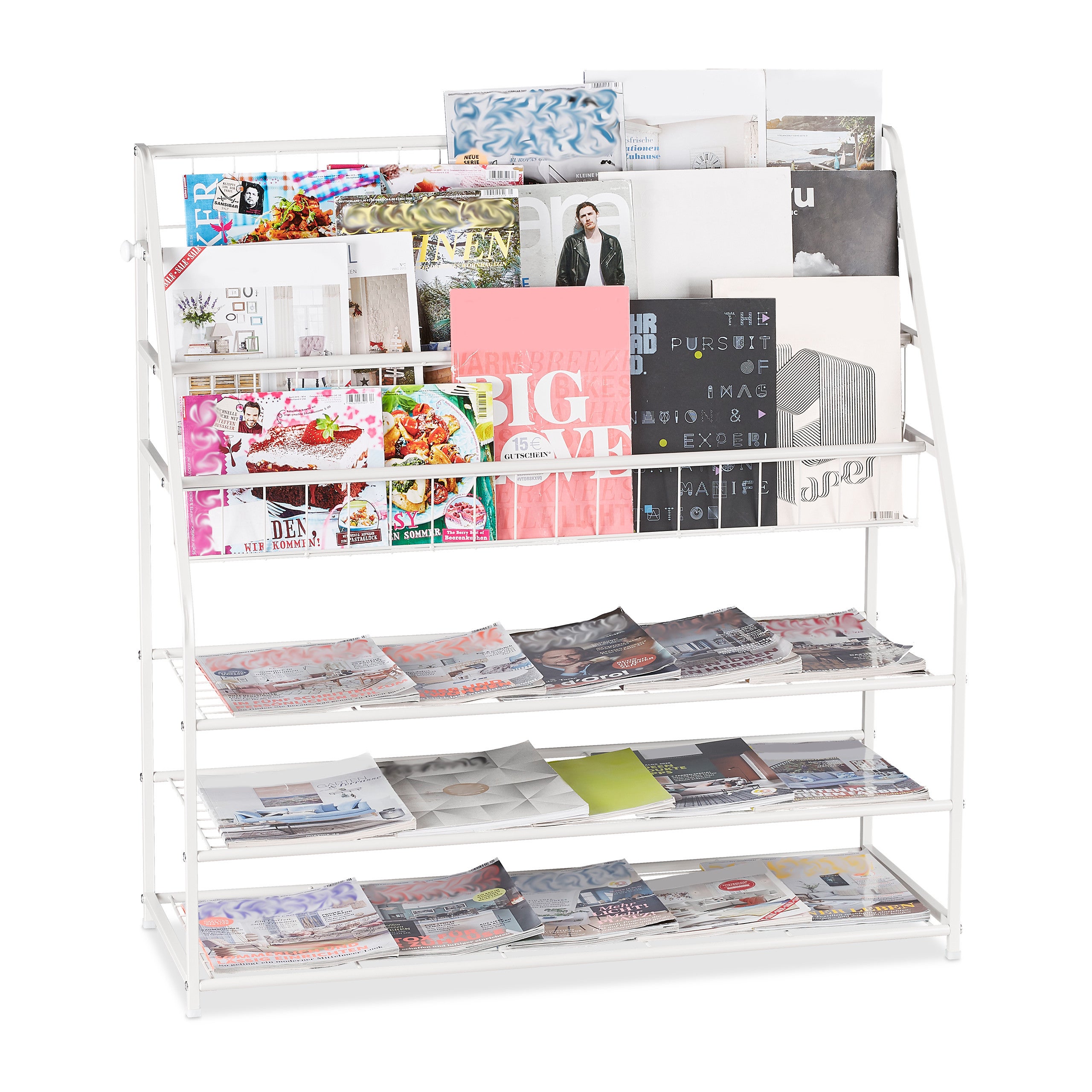 Porte-Magazines XL Relaxdays - Métal Noir 96x97x37 Cm - Rangement Salon Et Entrée