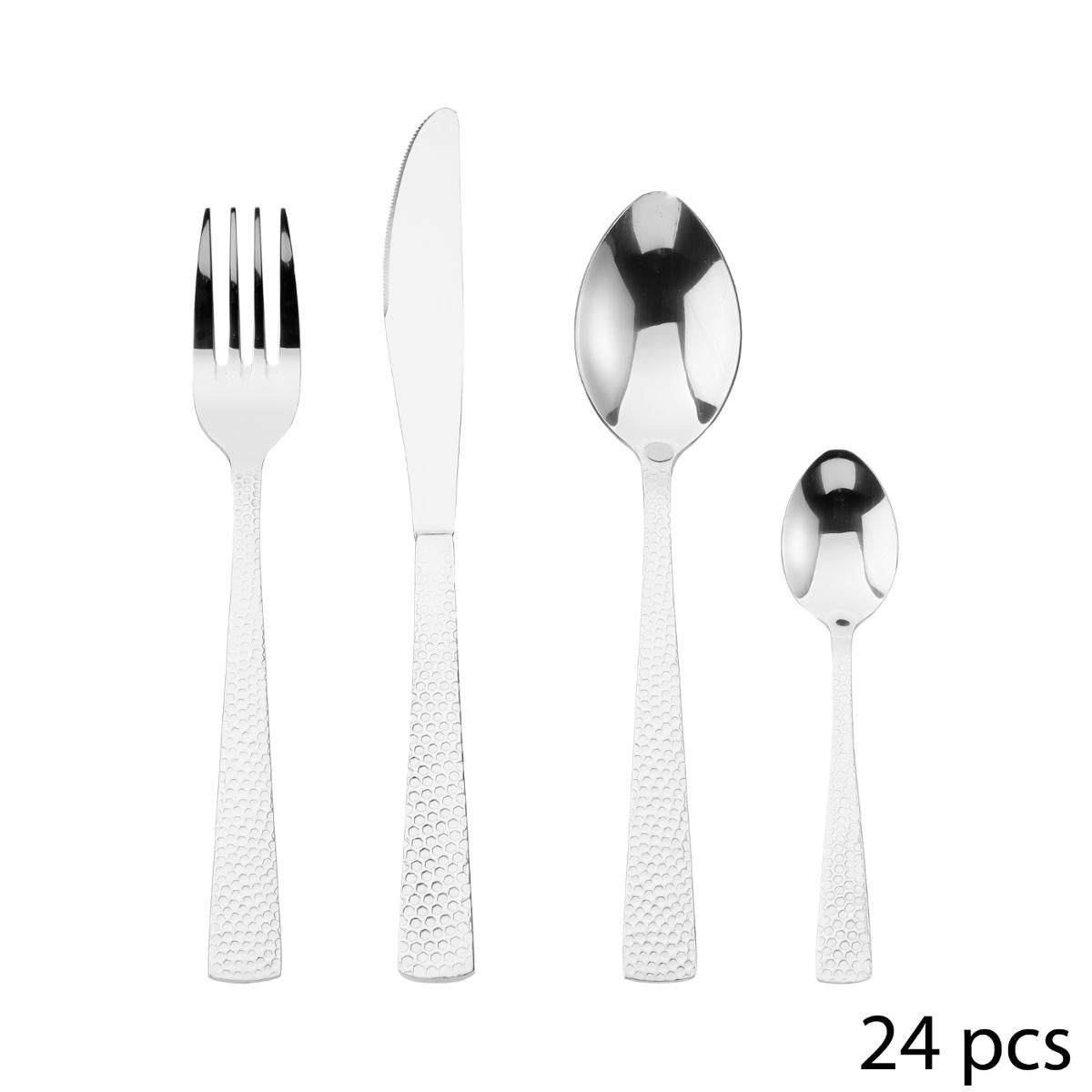Set Posate in acciaio Inox lucido 24 pz