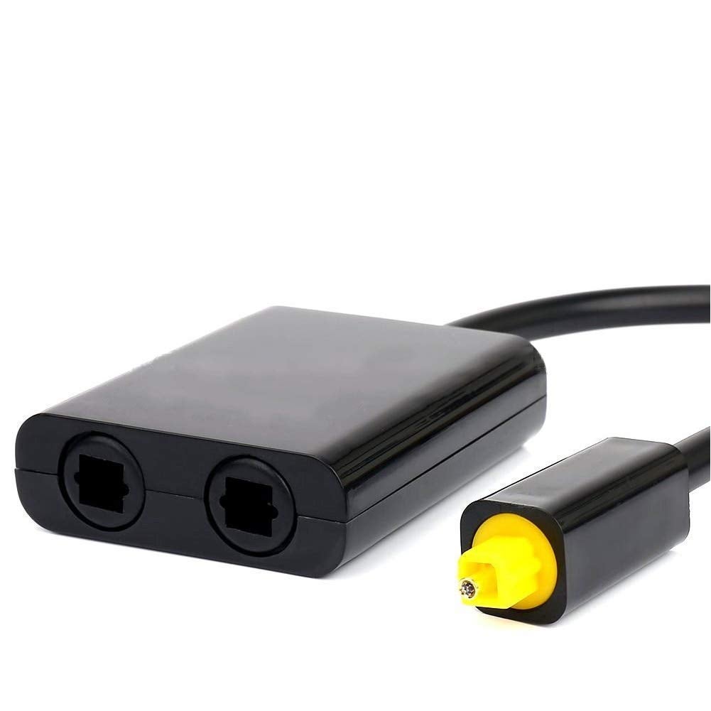 2 in 1 Sortie Optique Repartiteur Audio, Double Port Optique Câble Audio Adaptateur, Séparateur Fibre Remplacement - 4