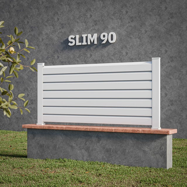 Kit Clôture SLIM PVC Blanc H. 90 cm - 7 Lisses claire-voie - 11,10 m