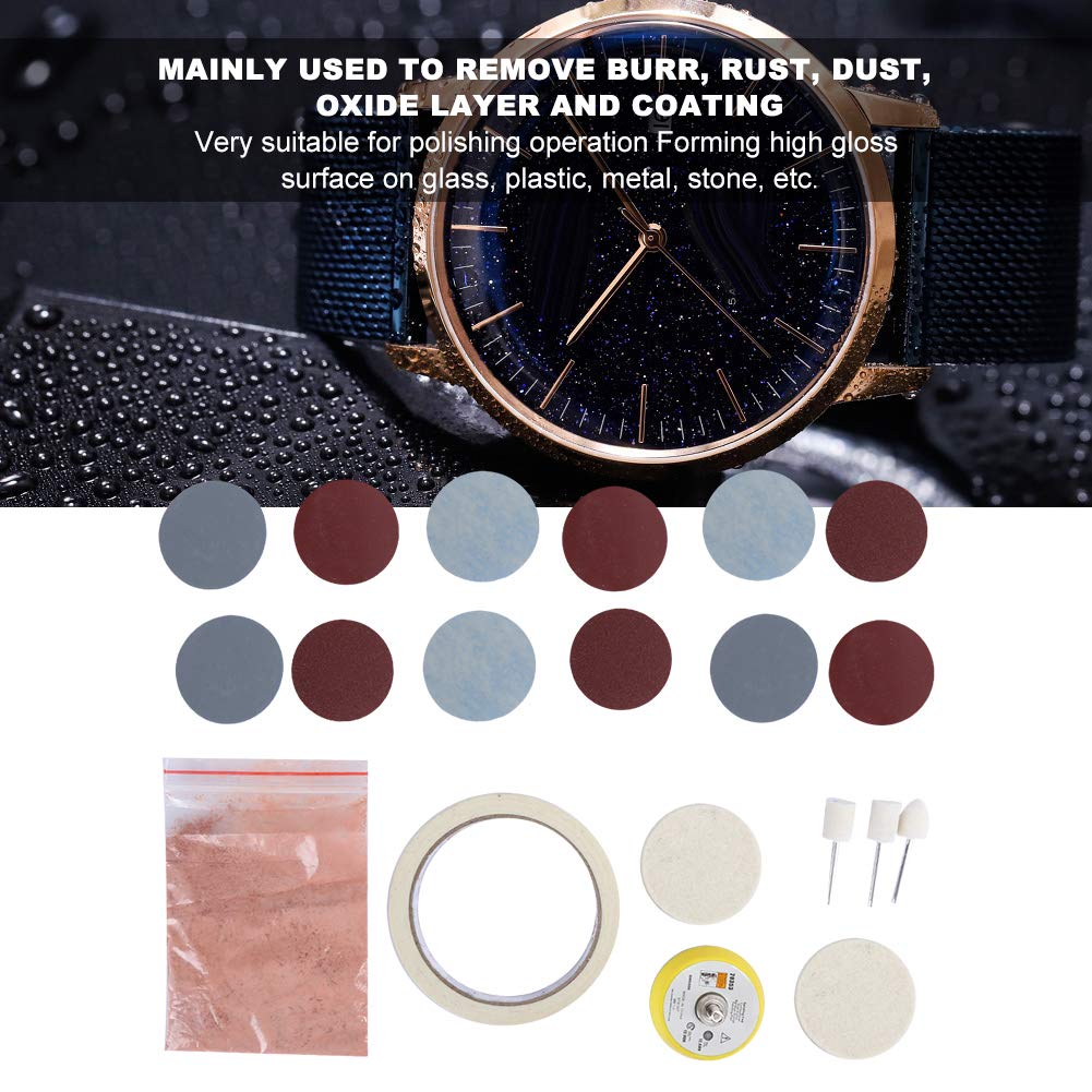 Kit Polissage Verre 20 Pièces - Poudre Oxyde Cérium Pour Montres Et Pare-Brise