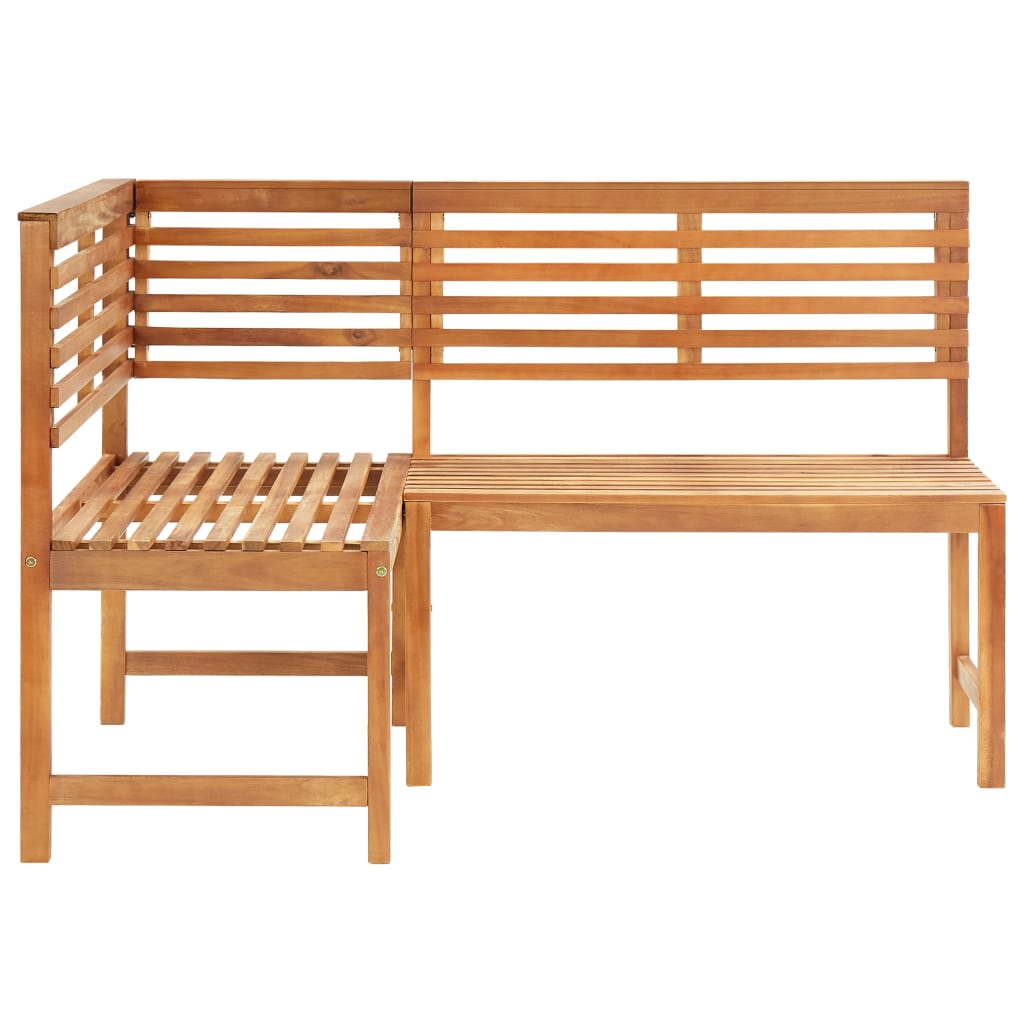 Banco esquinero de jardín 140 cm madera maciza de acacia