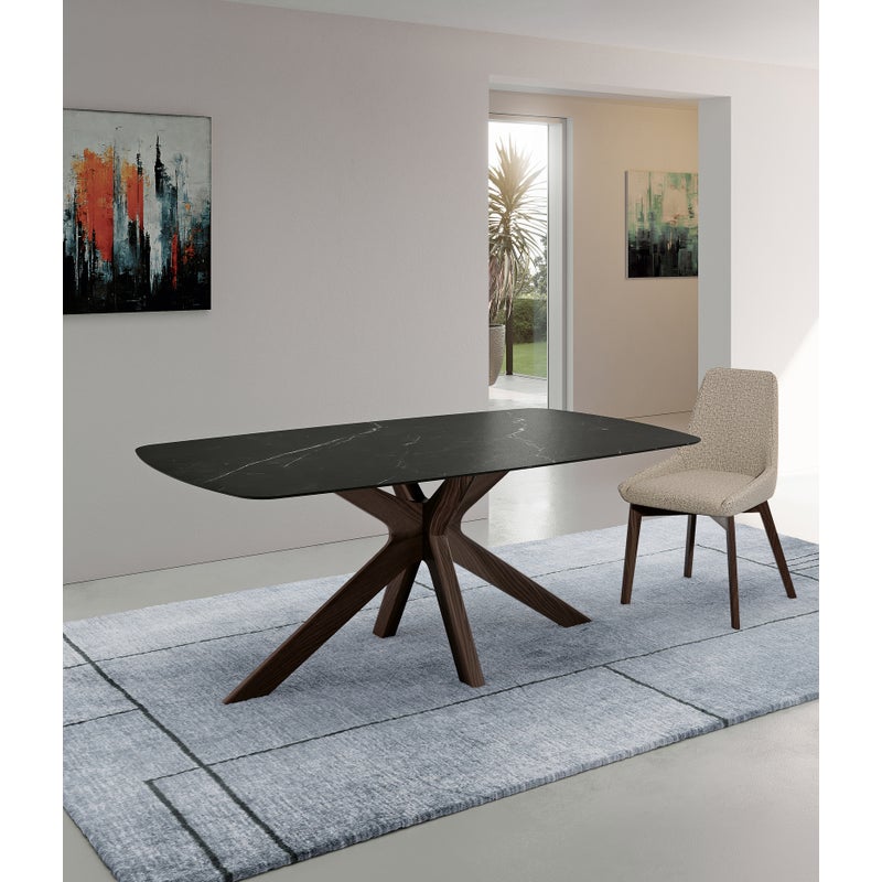 Gemini - Stół stały (180 x 90 x 76 cm) z czarnej ceramiki