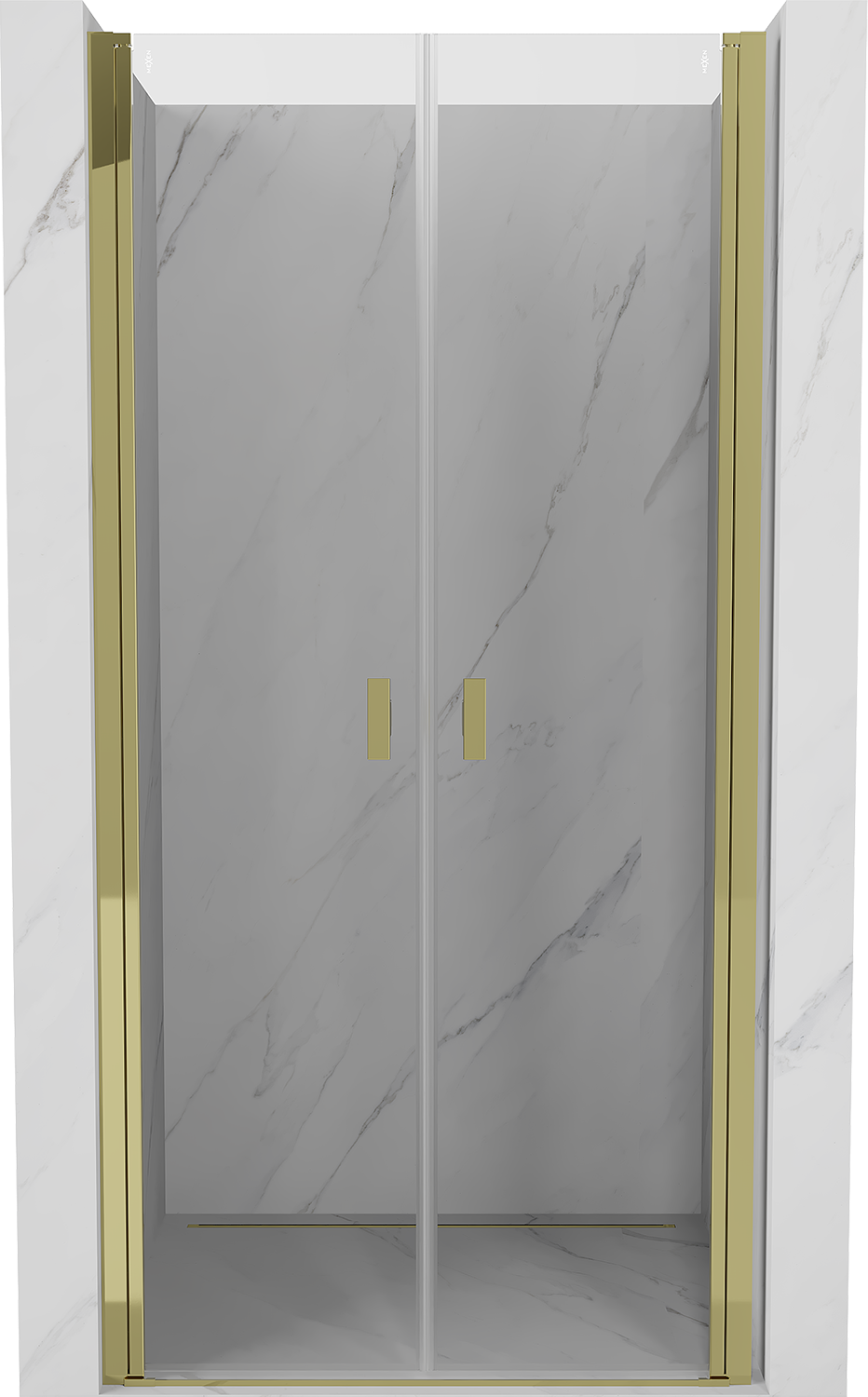 Mexen Mist drzwi prysznicowe uchylne 120 cm, transparent, złote - 8A7-120-000-50-00