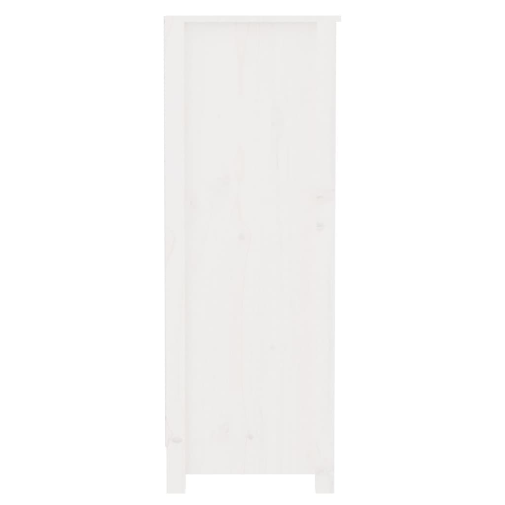 Maison Exclusive - Estantería madera maciza de pino blanca 80x35x97 cm - 6