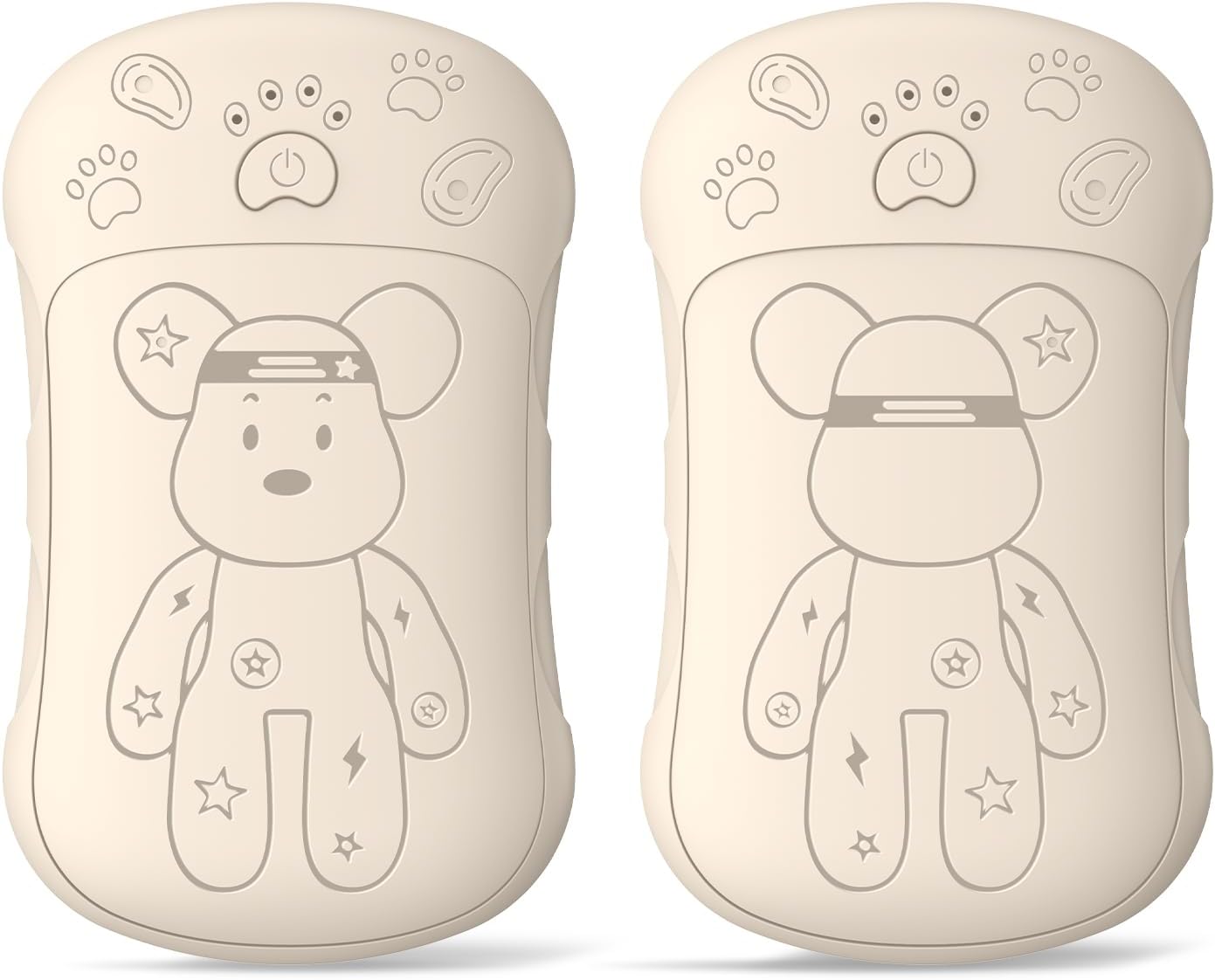 Ogrzewacz do rąk z akumulatorem (2 szt.) - elektryczny ogrzewacz do rąk 2 w 1 - ogrzewanie dwustronne - odpowiedni dla mężczyzn i kobiet - beżowy