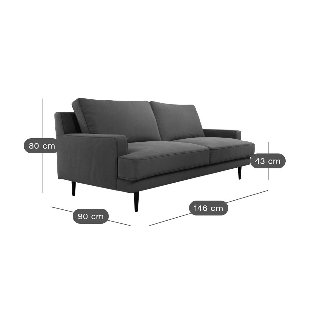 Canapé velours Oscar - 2 places - Vert Emeraude - 5