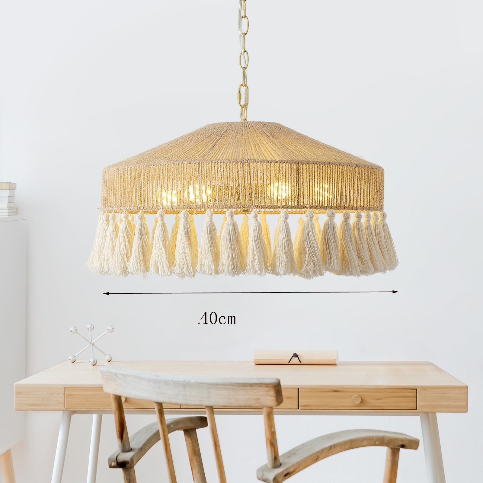 Lustre de chambre, éclairage d'ambiance, lustre de style mansardé, lustre de style bord de mer,décoratif,1 ampoule,minimaliste,idéal pour la chambre - 2