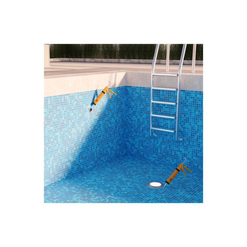 Mastic silicone SIKA Sikaseal - 163 Piscine & Bassin - Gris - 300ml - 3