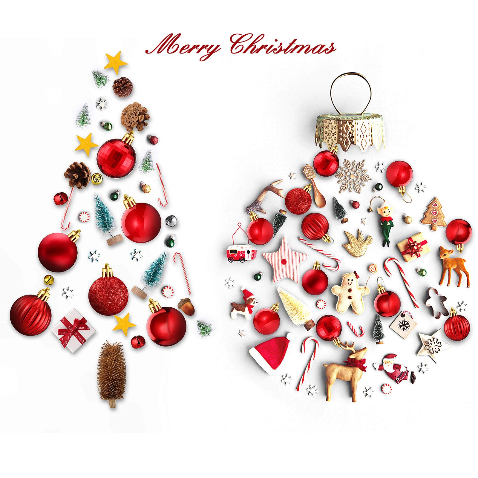 36 bolas navideñas rojas de 4 cm, ideales para decorar tu árbol de Navidad, fiestas de Año Nuevo y bodas. - 6