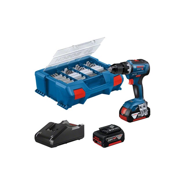 Perceuse visseuse 18V GSR18V 55 + 2 batteries 5Ah + chargeur + L Case Pick & Click BOSCH 06019H520B