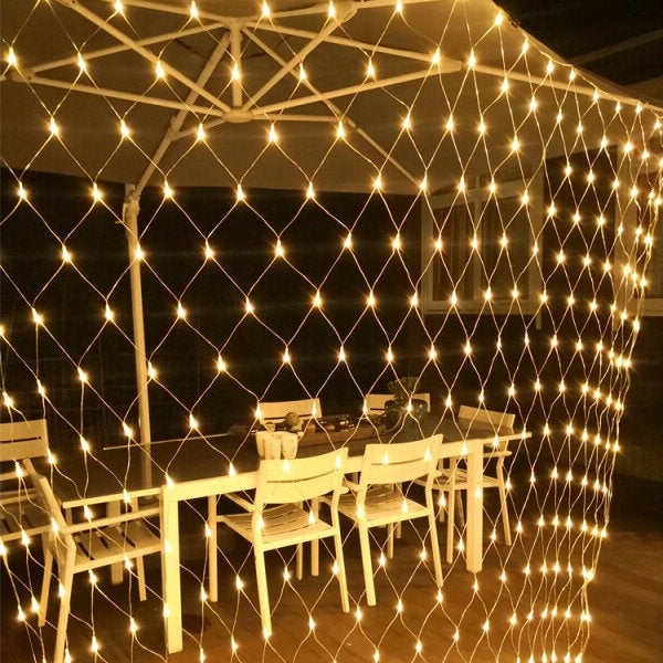 192 LED Guirlande Lumineuses Filet, Filet Lumineux 3M X 2M Énergie Étanche, pour Chambre Noël Mariage Soirée Maison Jardin, Blanc Chaud - 3