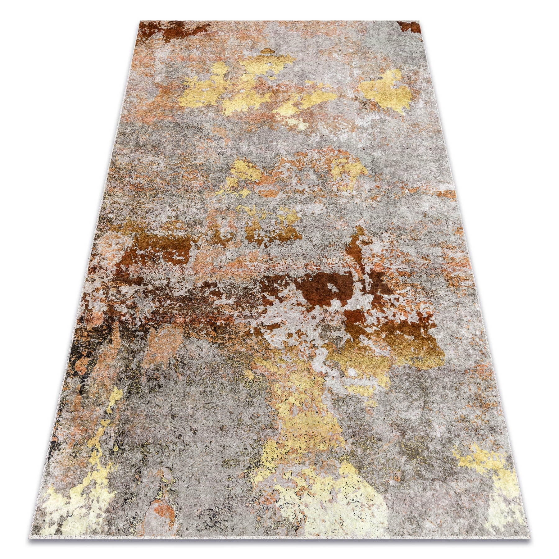 Dywan do prania MIRO 51463.802 Abstrakcja antypoślizgowy - szary / złoty 140x190 cm
