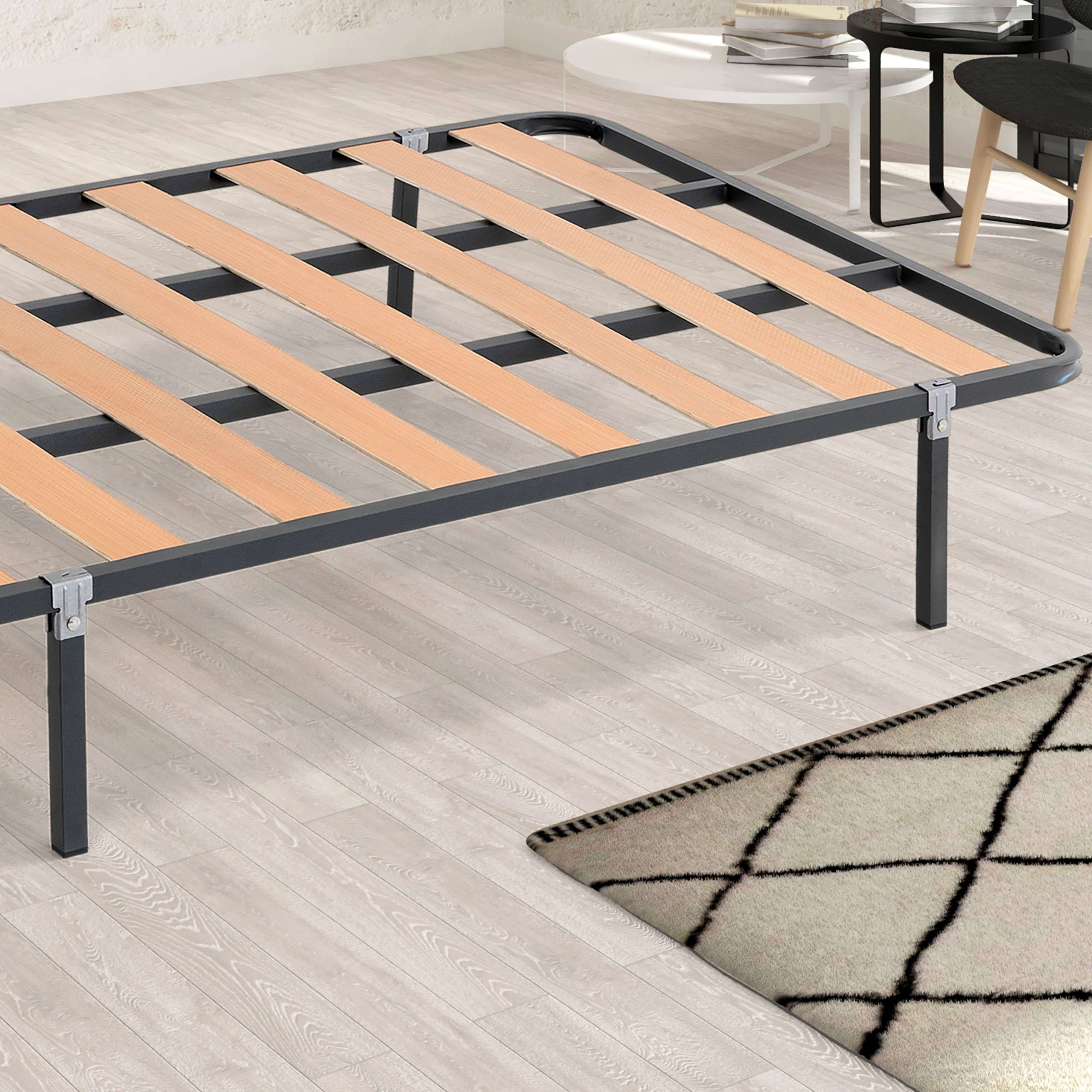 Somier 150x190 cm con 4 patas - Tubo acerado 30x30 mm, Refuerzo Central, Láminas de Chopo y Pintura Metalizada - 7