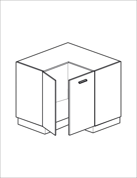 Armario inferior esquinero dnpp 90/90 cm color roble hikora