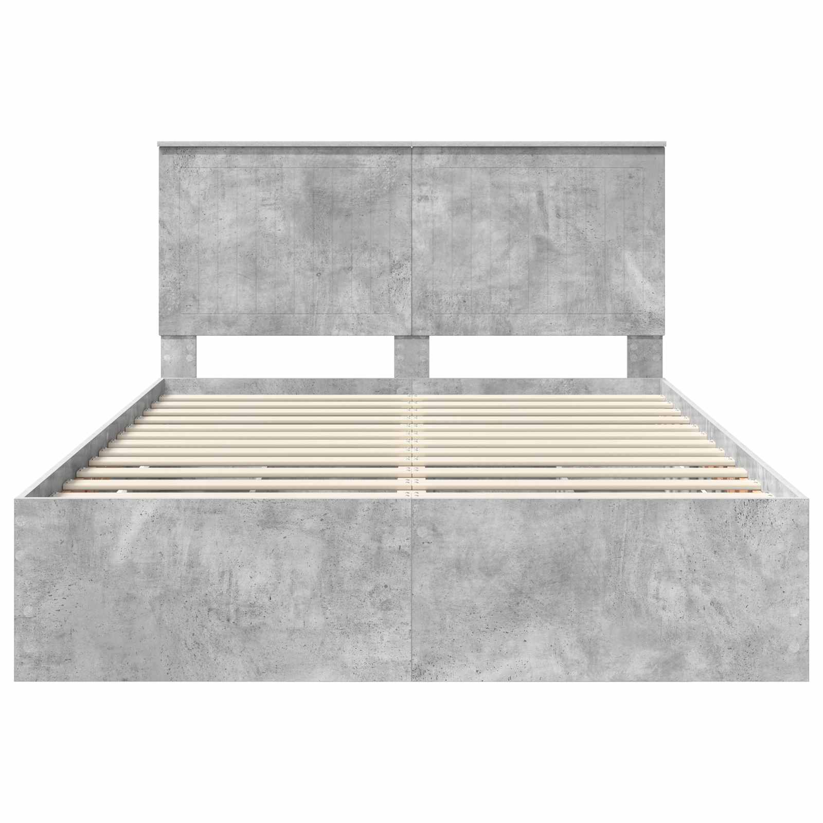 Cadre de lit gris béton 135 x 190 cm en panneau de bois - 8