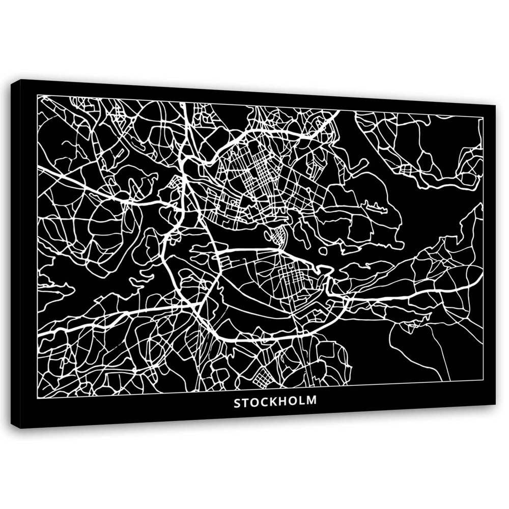 Obraz na płótnie, Sztokholm - plan miasta 100x70