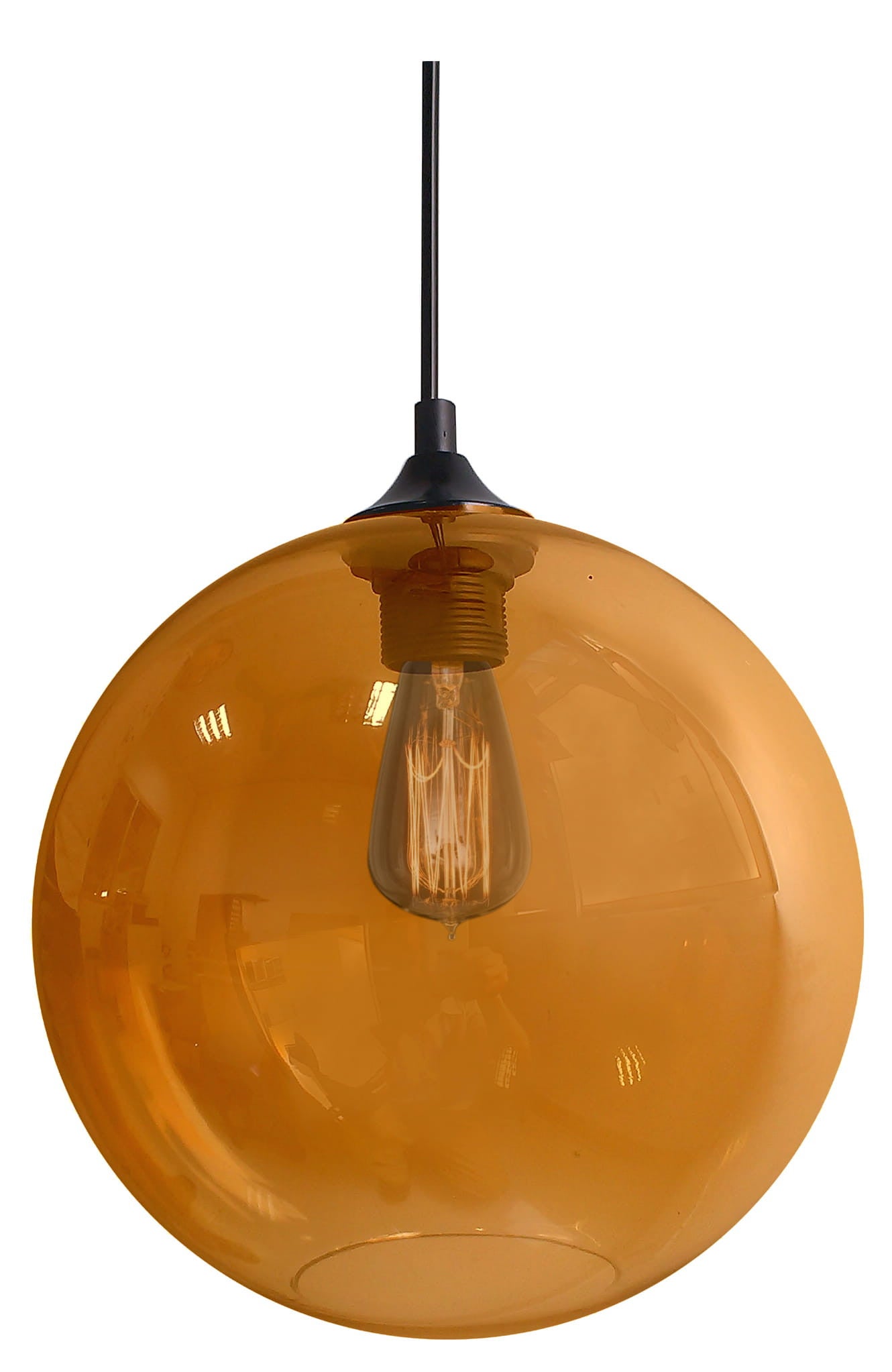 Lampa sufitowa Edison brązowo-czarna 1xE27x60W wym: 120 x 25 x 25 cm szkło Candellux