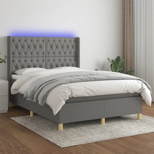 VidaXL Lit à Ressort LED Avec Matelas Vert Foncé 90 X 200 Cm