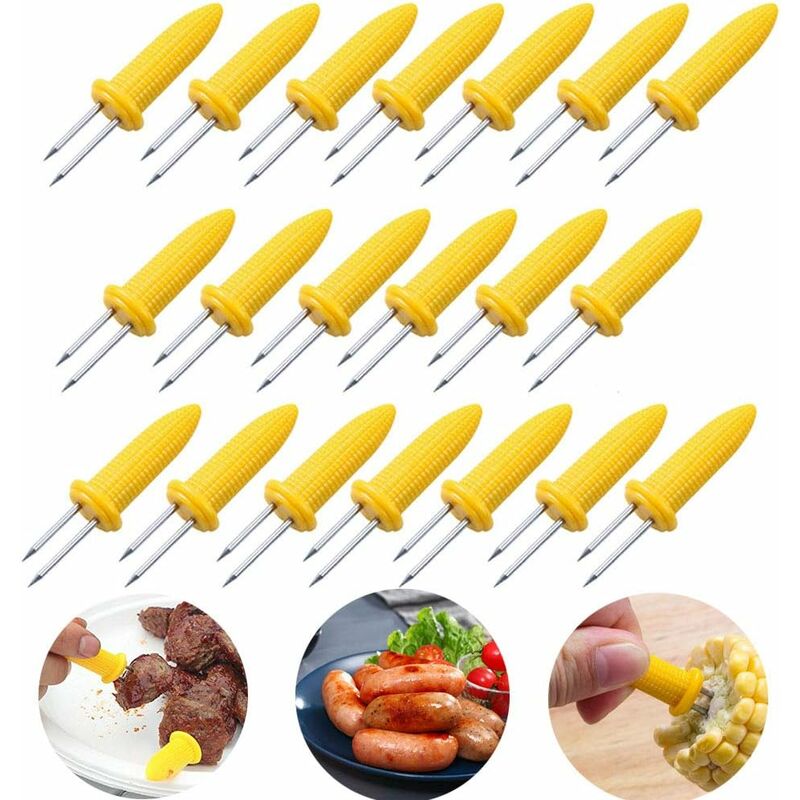 Szt Szaszłyków do kukurydzy Szpikulce do kukurydzy w kształcie kolby kukurydzy ze stali nierdzewnej BBQ Szaszłyki Kolby Kukurydzy Widelce do owoców