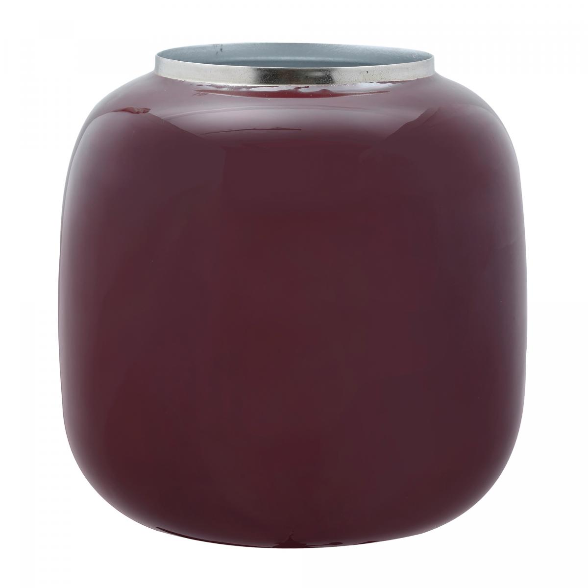 Vase fait à la main en fer ODLI 17x17x16,5 prune et gris | Leroy Merlin