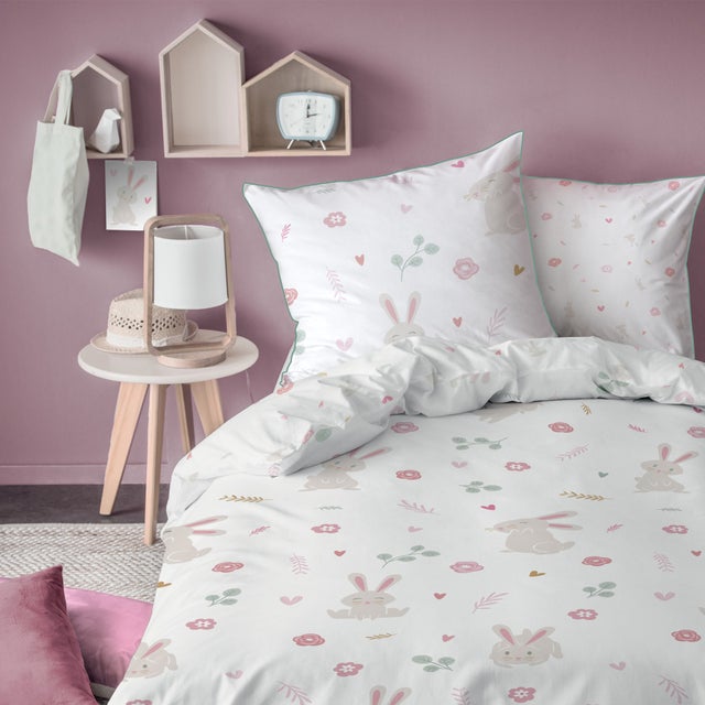 Parure de lit imprimée 100% coton, PETIT LAPIN