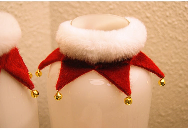 Collier de Noël réglable pour animaux de compagnie avec écharpe, adapté aux chiens, chats, chiots et chatons (taille M, 5 clochettes). - 7