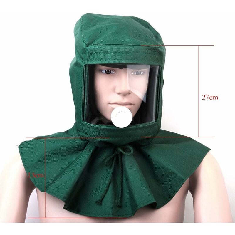 Casque Masque de Protection Anti-Vent Anti-poussière pour Sablage Sableuse - 2