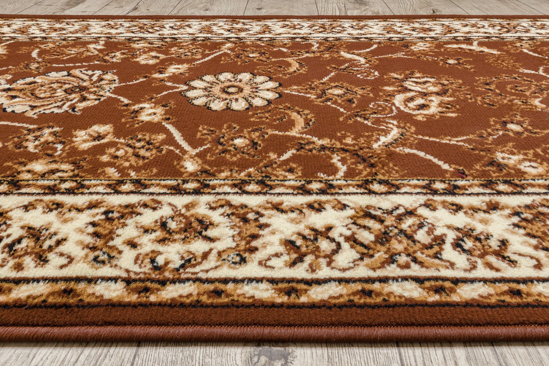 TAPIS DE COULOIR BCF MORAD Klasyk classique marron 120 cm 120x580 cm - 2