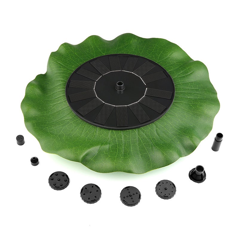 Fontanna solarna - Pompa wodna solarna 1,4 W - Dekoracja z liści lotosu z dyszą - Nadaje się do ogrodów, fontann, małych stawów, zieleń