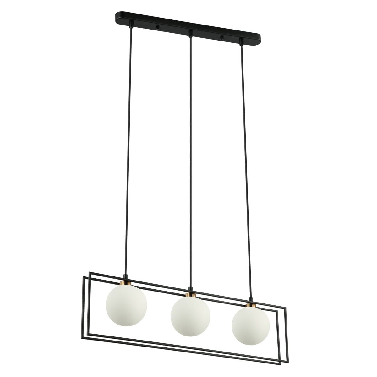 Lampa wisząca Grosetta czarno-biała 3xG9x25W nowoczesna wym: 94 x 68 x 10 cm szkło Italux