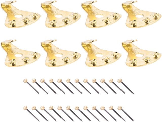 Ganchos para marcos de fotos, paquete de 8 clavos metálicos para colgar en la pared sin taladrar, aptos para paneles de yeso y cuadros decorativos.