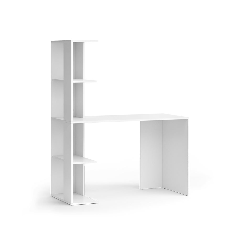 Vicco Bureau dangle Rudy, Blanc/Artisan, 135x110cm avec des étagères