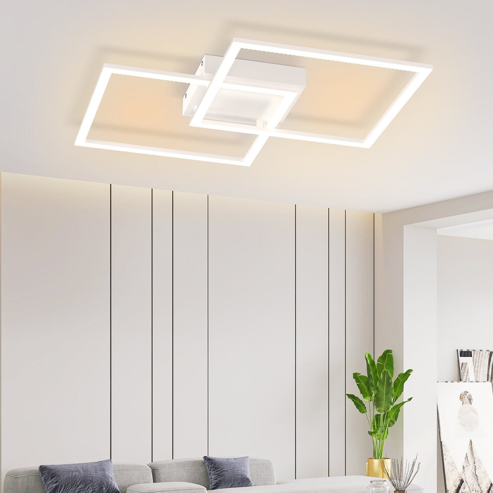 NETTLIFE Ściemnialna lampa sufitowa LED Nowoczesny design Salon z pilotem 52W Lampa kuchenna do sypialni i jadalni - 8