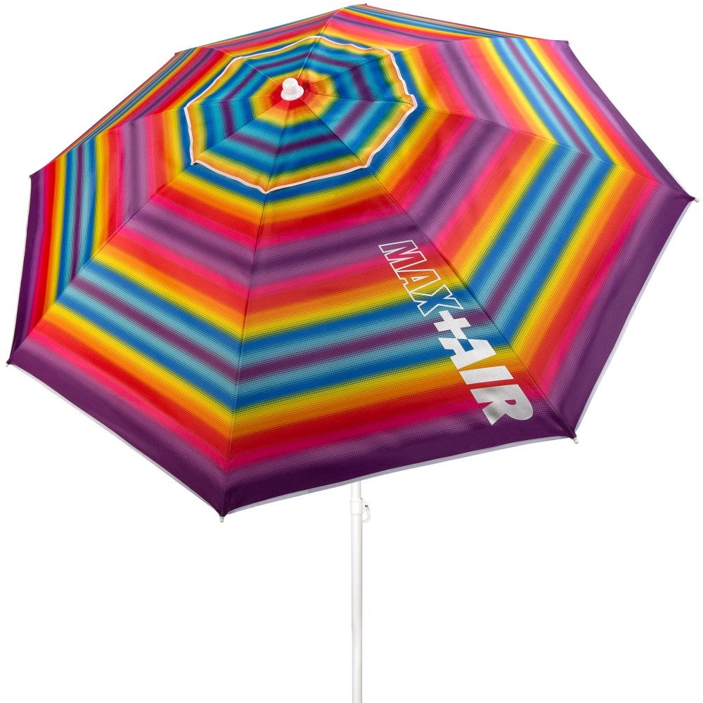 Aktive sombrilla playa antiviento 8 varillas 200 cm rayas multicolor
