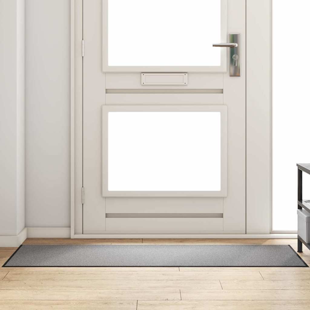 Dywanik wejściowy Szary i czarny 60 x 180 cm 100% poliamid vidaXL