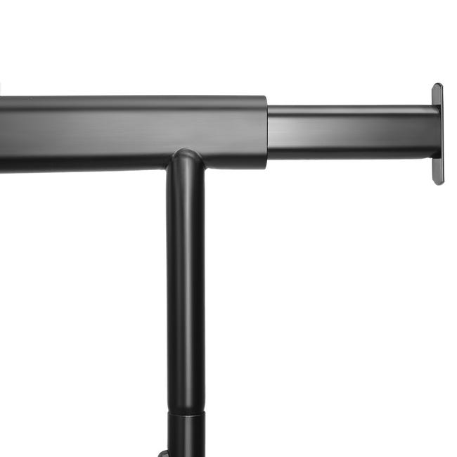 IZEUK Appendino Metallico Con Ruote: 3 Ripiani Regolabili E Asta Appendiabiti – Armadio Autoportante Da 192 Cm, Capacità 476 Kg, Nero