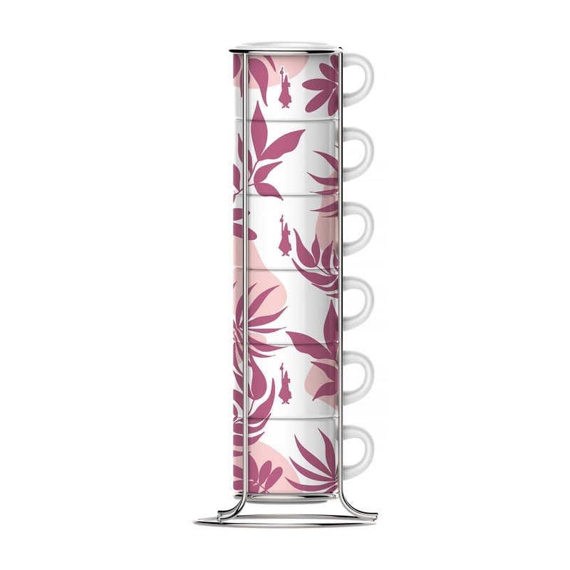 Bialetti Primavera Juego De 6 Tazas De Café Expreso Con Soporte, Rosa , Leroy Merlin