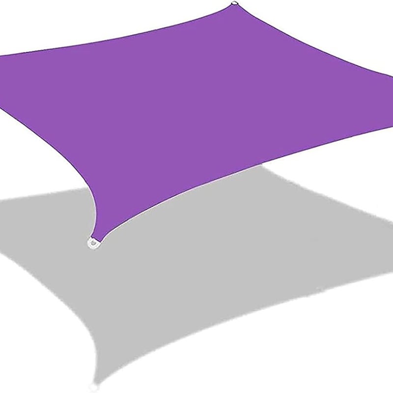 Żagiel przeciwsłoneczny prostokątny, wodoodporny, tkanina Oxford, 3 x 4 metry (fioletowy)